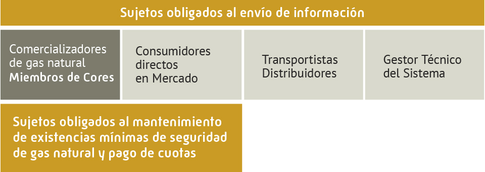 Sujetos obligados al envío de la información de Gas Natural